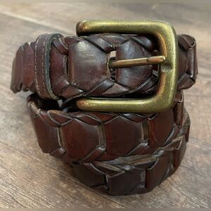 Brown leather vintage belt made in Turkey size 36